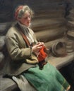 Dalecarlian Girl Knitting, 1901 painting by Anders Zorn