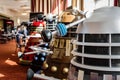 Daleks at a sci-fi convention Royalty Free Stock Photo