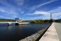 The Dalesice pumped - storage hydroelectric power station on the Jihlava river. Dam with landscape in the Czech Republic