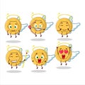 Dalgona candy pentagon cartoon designs as a cute angel character