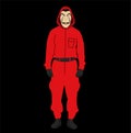 Dali Mask And Red Clothes Money Heist La Casa De Papel Design Netflix Film Abstract Vector