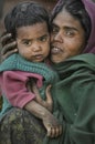 Dalit mother and daughter (known as untouchables) from Bihar expressing their love for each other Royalty Free Stock Photo