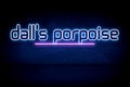 Dall's porpoise - blue neon announcement signboard Royalty Free Stock Photo