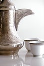 A dallah is a metal pot designed for making Arabic coffee Royalty Free Stock Photo