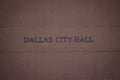 Dallas City Hall sign on building Royalty Free Stock Photo