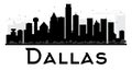 Dallas City skyline black and white silhouette. Royalty Free Stock Photo