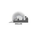 Dallas city skyline silhouette vector logo illustration