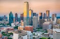 Dallas City Skyline Sunset Royalty Free Stock Photo