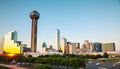 Dallas cityscape in the evening