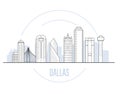 Dallas cityscape with main landmarks of Dallas, Texas - skyline Royalty Free Stock Photo
