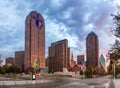 Dallas downtown - Arts district in the evening Royalty Free Stock Photo