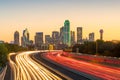 Dallas downtown skyline at twilight, Texas Royalty Free Stock Photo