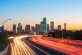 Dallas downtown skyline at twilight, Texas Royalty Free Stock Photo