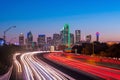 Dallas downtown skyline at twilight, Texas Royalty Free Stock Photo