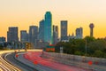 Dallas downtown skyline at twilight, Texas Royalty Free Stock Photo