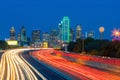 Dallas downtown skyline at twilight, Texas Royalty Free Stock Photo