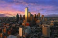 Dallas downtown view shot from reunion tower Royalty Free Stock Photo