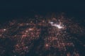 Dallas and Fort Worth aerial view at night. Top view on modern city with street lights Royalty Free Stock Photo