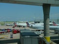 Dallas Fort Worth Airport viewing window Royalty Free Stock Photo