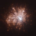 Dallas and Fort Worth (Texas, USA) street lights map. Satellite view on modern city at night.