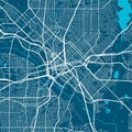 Dallas map. Dallas city map poster. Map of Dallas street, urban area Royalty Free Stock Photo