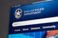Dallas Police Department website homepage. Close up of Police Dept logo