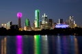 Dallas skyline night scenes Royalty Free Stock Photo