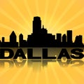 Dallas skyline reflected sunburst