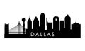 Dallas skyline silhouette. Royalty Free Stock Photo