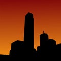 Dallas Skyline at sunset Royalty Free Stock Photo