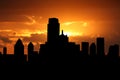 Dallas Skyline at sunset Royalty Free Stock Photo