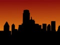 Dallas Skyline at sunset Royalty Free Stock Photo