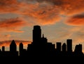 Dallas Skyline at sunset Royalty Free Stock Photo