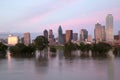 Dallas skyline at sunset Royalty Free Stock Photo