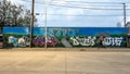Dallas sports mural on Beckley Avenue in Dallas, Texas Royalty Free Stock Photo