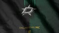 Dallas Stars hockey club flag waving in the Wind. Dallas Stars HC. 3d render.