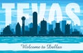 Dallas Texas city skyline vector silhouette