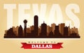 Dallas Texas city skyline vector silhouette Royalty Free Stock Photo