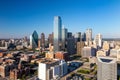 Dallas, Texas cityscape with blue sky at sunset Royalty Free Stock Photo