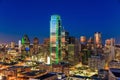 Dallas, Texas cityscape with blue sky at sunset Royalty Free Stock Photo