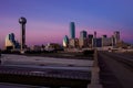 DALLAS, TEXAS - DECEMBER 10, 2017 - View of Dallas cityskape from the Houston St. Viaduct bridge Royalty Free Stock Photo