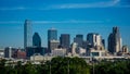 Dallas Texas downtown Metropolis Skyline Cityscape with Highrises and Office buildings on Nice Sunny Day Royalty Free Stock Photo