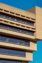 Dallas, Texas - May 7, 2018: Dallas City Hall, designed by renouned architect I. M. Pei, was used for the Robocop movies Royalty Free Stock Photo