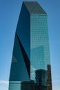 Dallas, Texas - May 7, 2018: Fountain Place in Dallas, Texas against blue sky