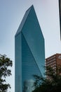 Dallas, Texas - May 7, 2018: Fountain Place in Dallas, Texas against blue sky