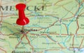 Dallas Texas pin on map Royalty Free Stock Photo
