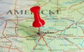 Dallas, Texas pin on map Royalty Free Stock Photo
