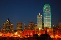The Dallas Texas Skyline glows against a Dusk sky Royalty Free Stock Photo