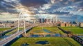 Dallas Texas TX Downtown Drone Skyline Aerial Royalty Free Stock Photo