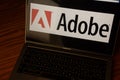 Adobe logo on laptop screen